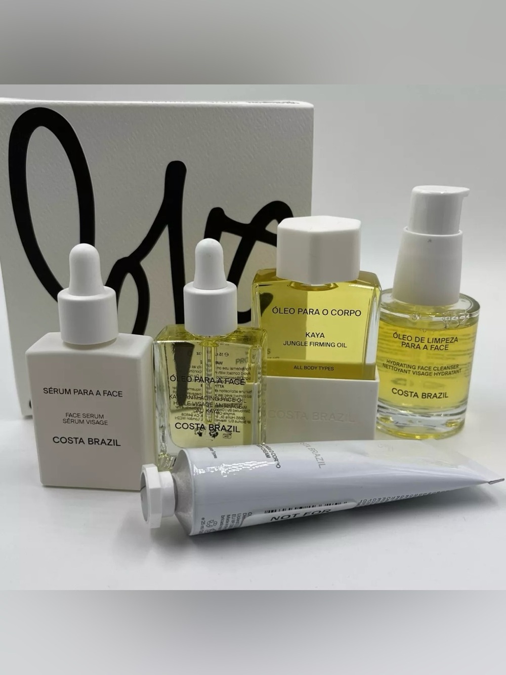 Costa Brazil Travel Essentials Box Kaya Body Oil, Cream, Face Serum Oil Cleanser